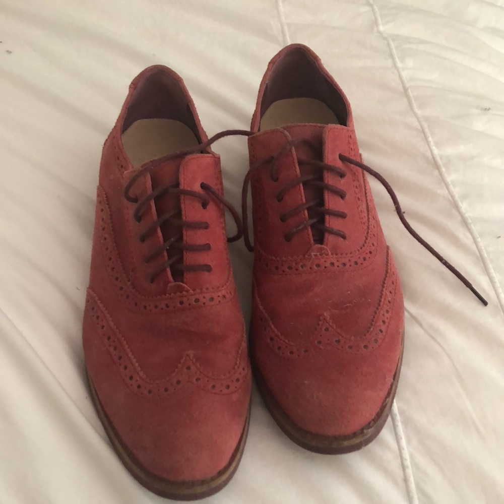 Red suede Cole Haan wing tip oxfords size 9.5B